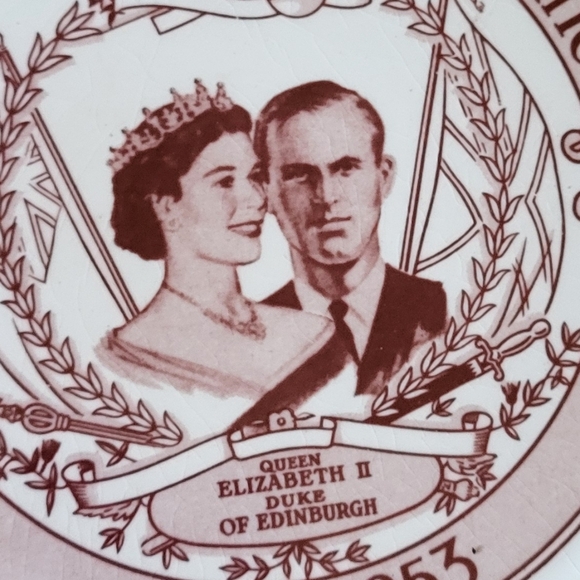 Queen Elizabeth II Duke Coronation Plate 1953 Georgian China Canada 22 KT. Gold - Picture 3 of 8